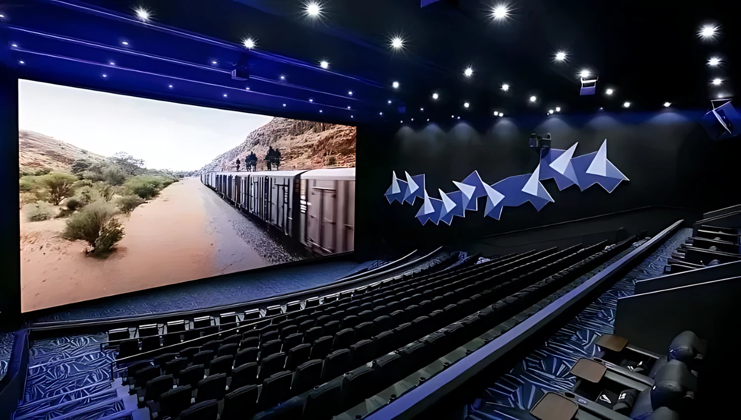 Novo Cinemas Mall of Qatar auditorium with large screen, Al Rayyan.