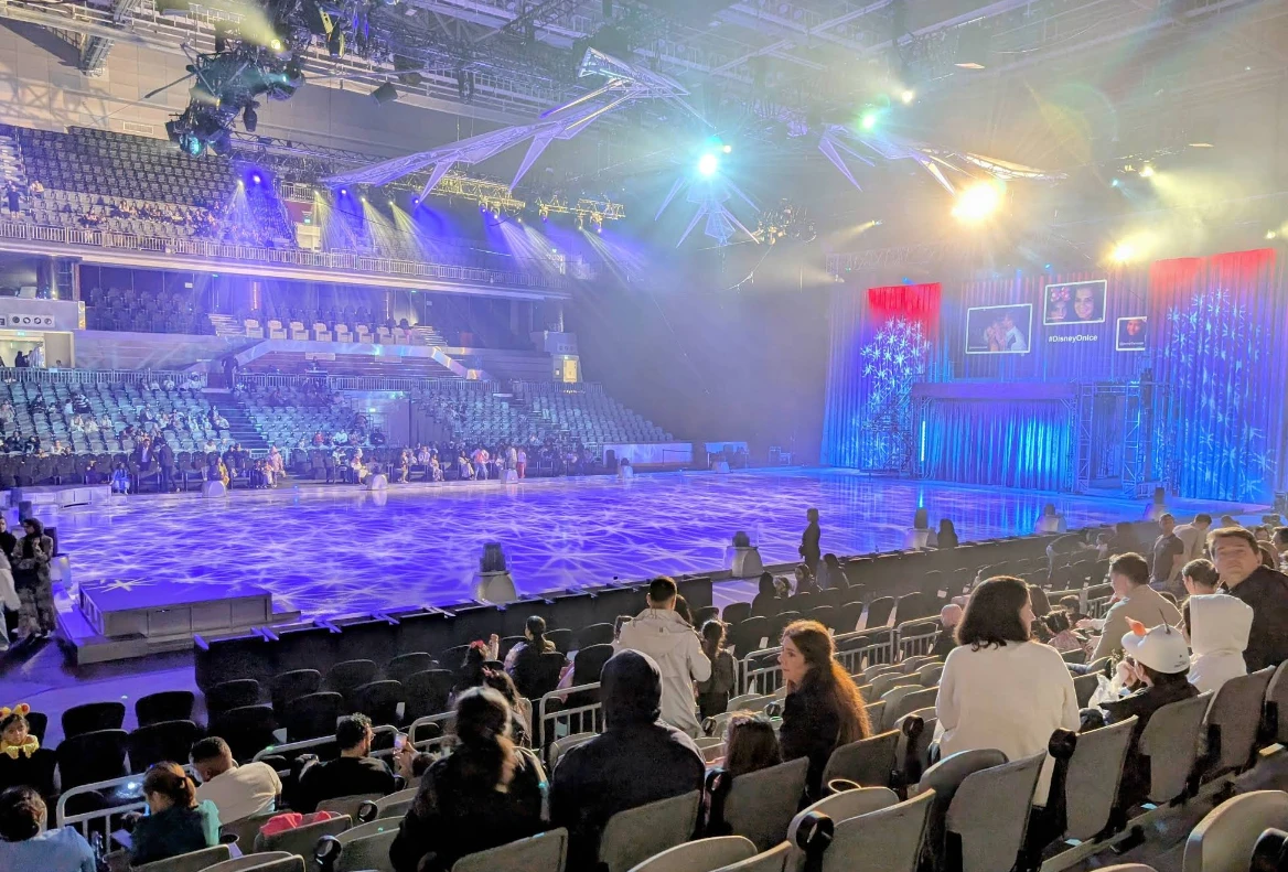 Ali Bin Hamad Al Attiyah Arena stage setup, Doha.