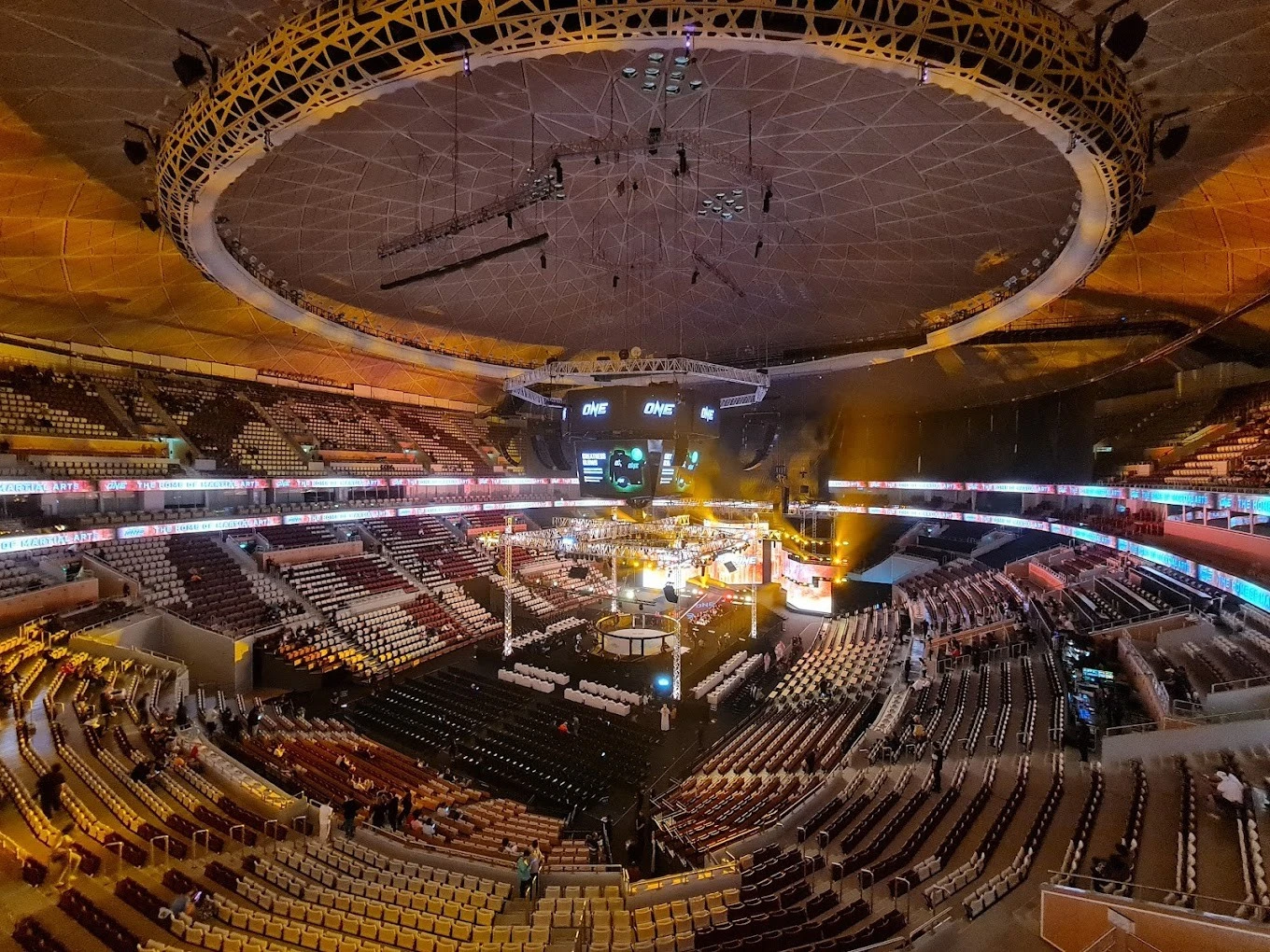Lusail Multipurpose Hall interior, Doha, set for an event.