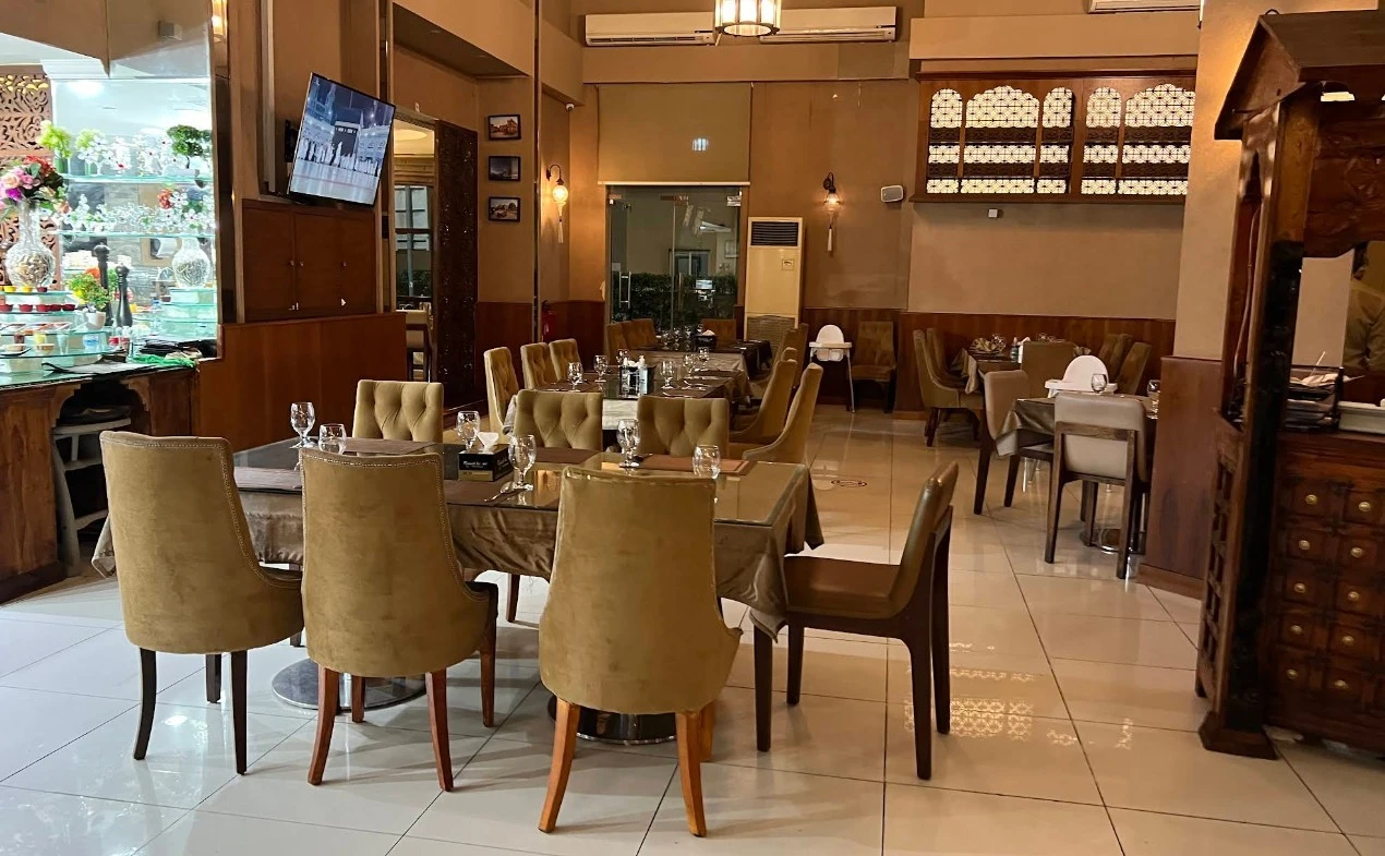 Elegant dining area at Nayaab Haandi Pakistani Restaurant, Dubai Al Wasl.