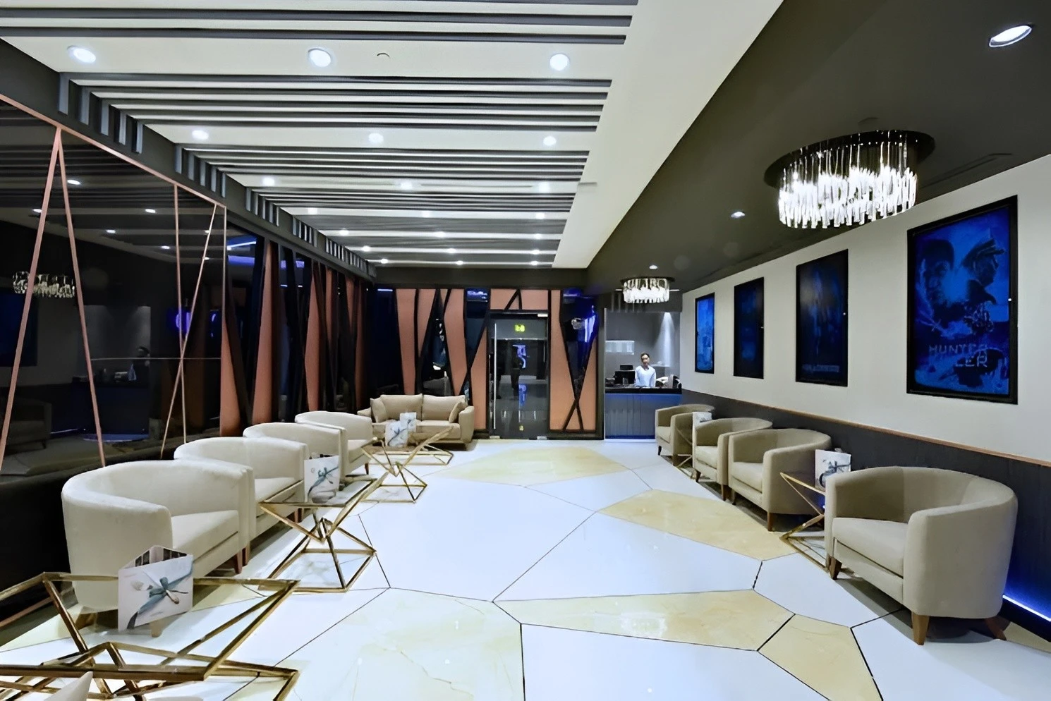 Modern lounge area at Oasis Mall Cinema Juffair, Manama.