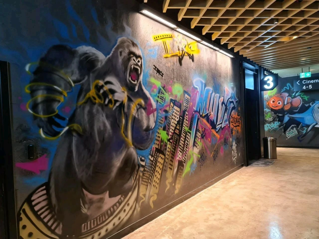 Graffiti mural at Muvi Cinemas Jubail Mall, Al Jubail.