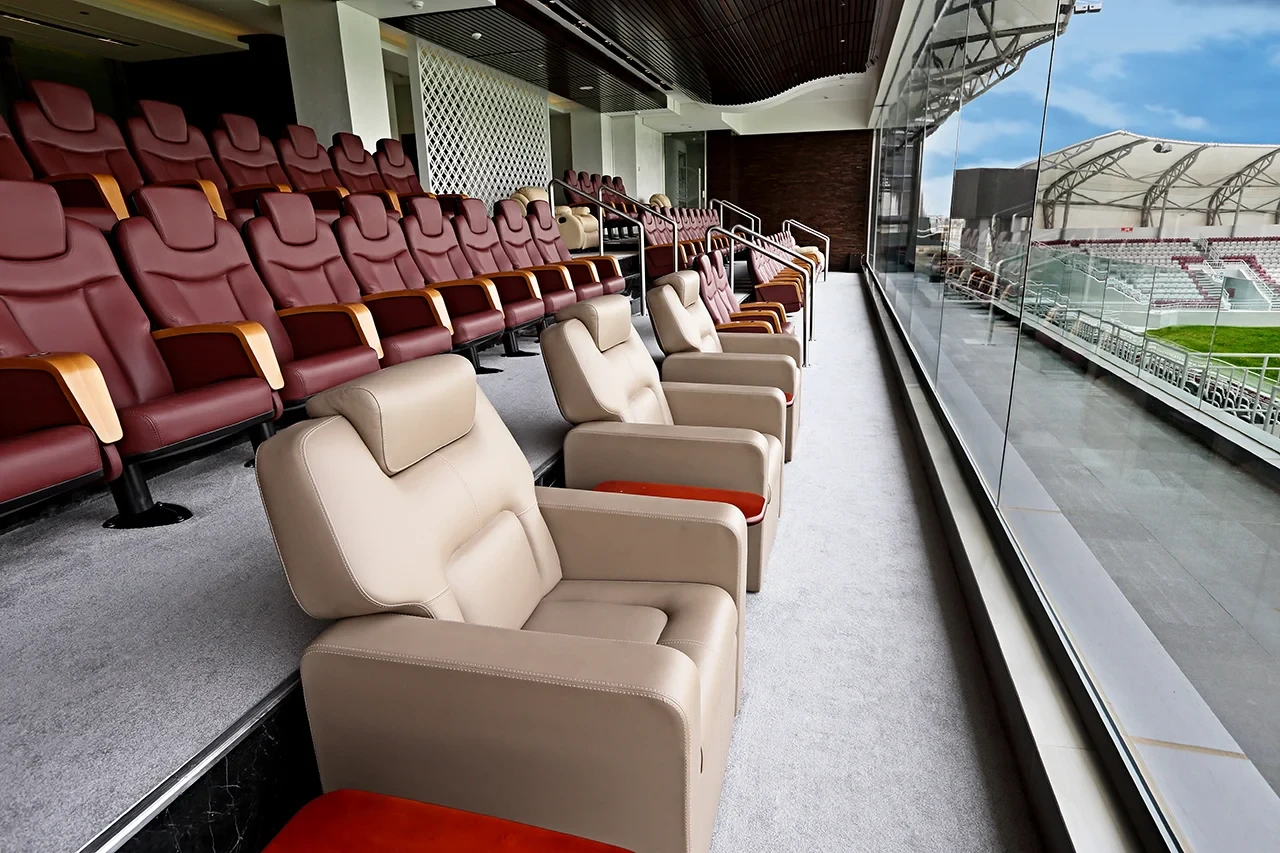 Luxurious seating at Abdullah Bin Khalifa Stadium, Doha.