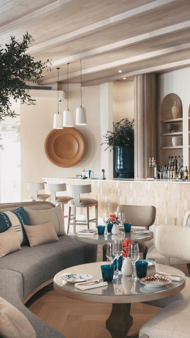 Elegant interior of Yamaz Restaurant Bahrain in Manama, featuring cozy seating.
