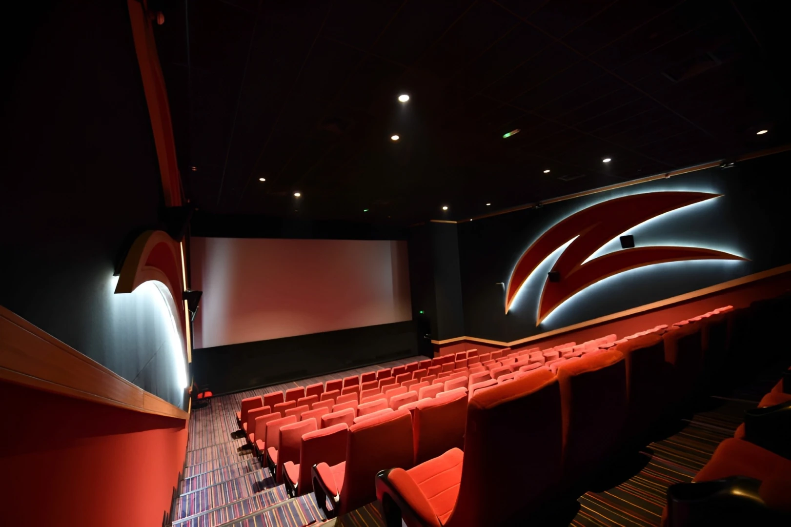 Wadi Al Sail Cinema interior with red seats, Manama.
