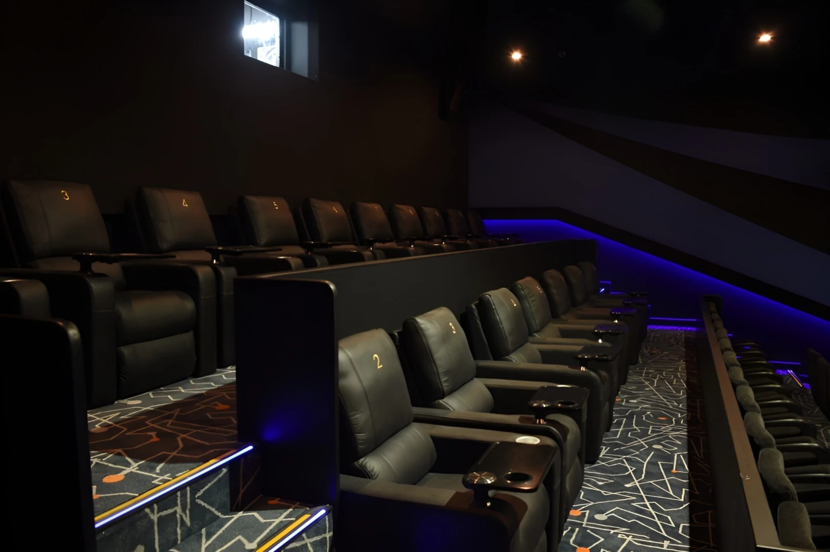Luxurious seating at Wadi Al Sail Cinema Cineco, Manama.