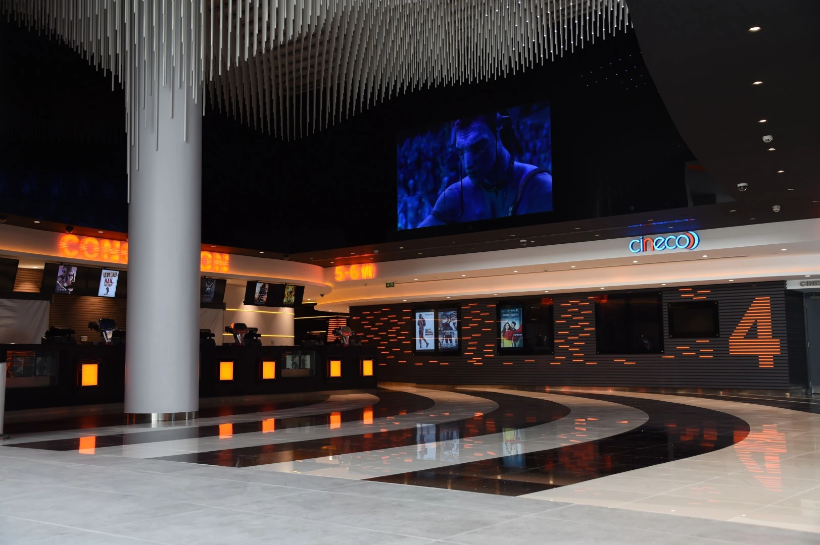 Modern interior of Wadi Al Sail Cinema Cineco, Manama.