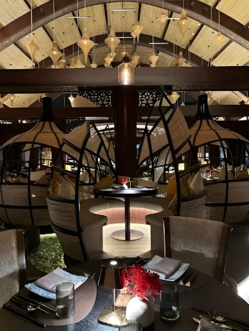 Elegant dining area at Mekong Restaurant, Ras Al-Khaimah.