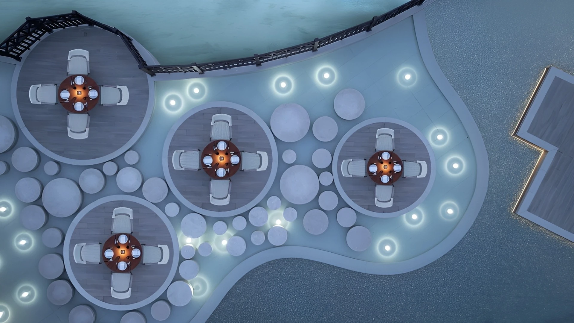 Aerial view of Mekong At Anantara Mina Restaurant, Ras Al-Khaimah.