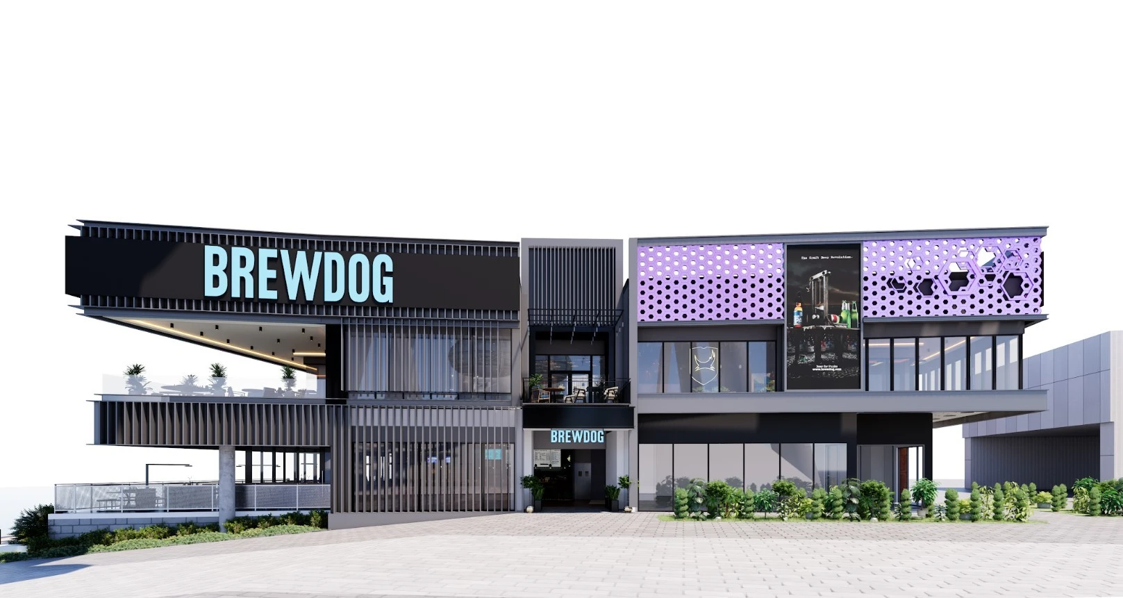BrewDog Bluewaters facade with modern design in Dubai.