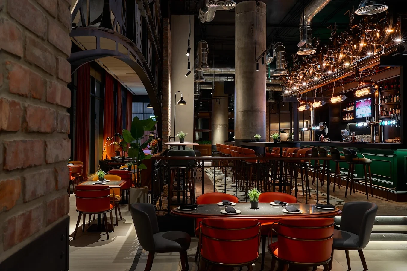 Stylish interior of The Tap House Dubai Hills, Dubai.