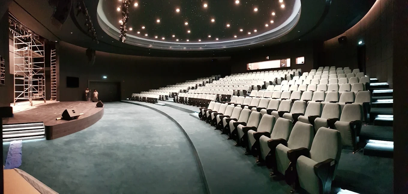 Spacious auditorium with stage, Conference Hall Dubai Knowledge Park.