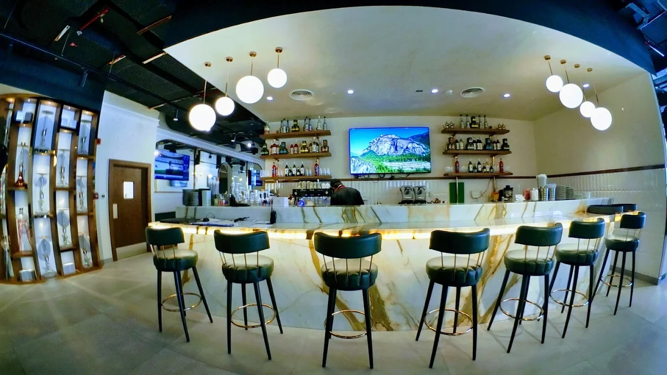 Elegant bar at Cafe De Paris, Downtown Dubai.