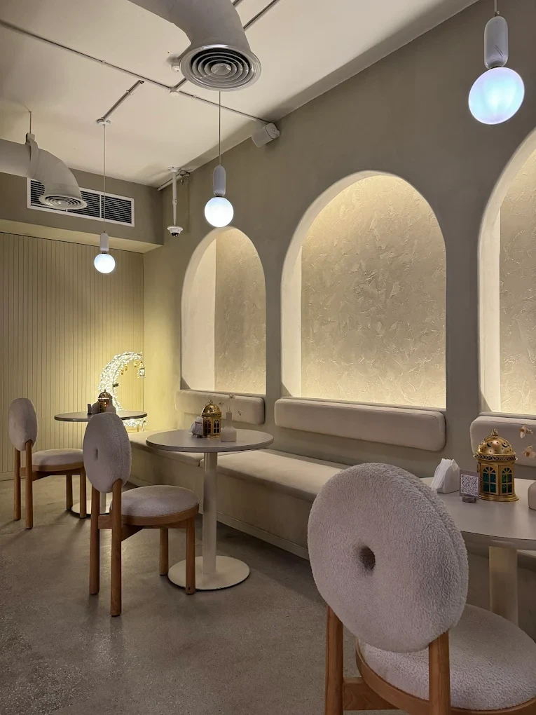 Savva All Day Lounge interior with cozy seating, Dubai.