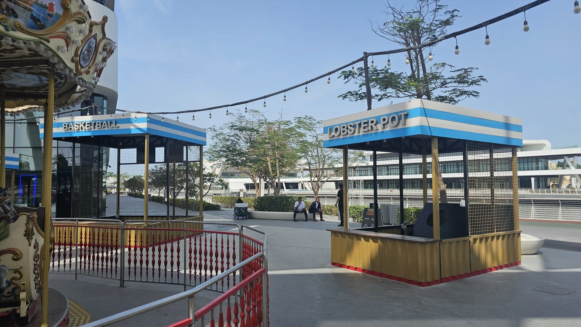 Al Qana venue with food stalls in Abu Dhabi.