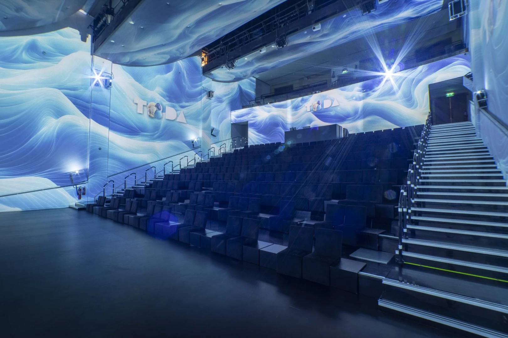 TODA Dubai auditorium with digital wave projection