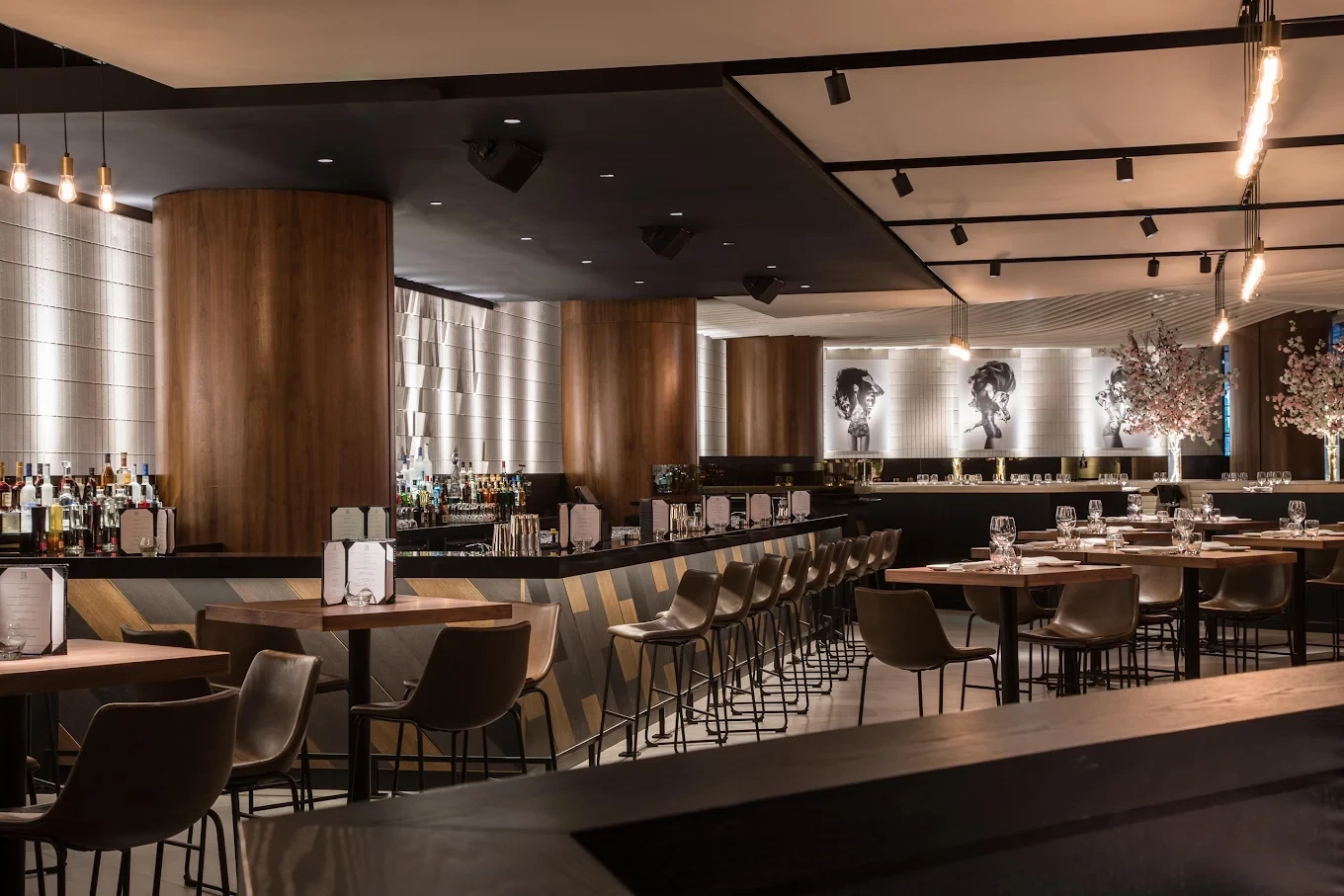 Modern interior of STK Dubai JBR with bar and seating area.