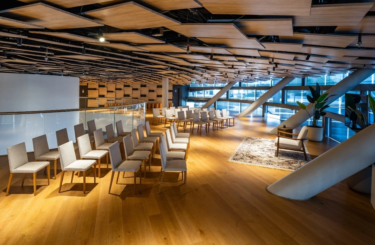 Modern conference room with chairs, Expo City Dubai, Living Lab.