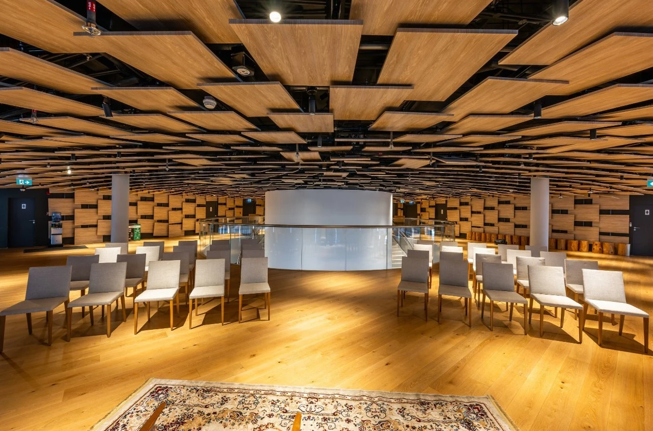 Modern event space with chairs at Expo City Dubai's Living Lab.