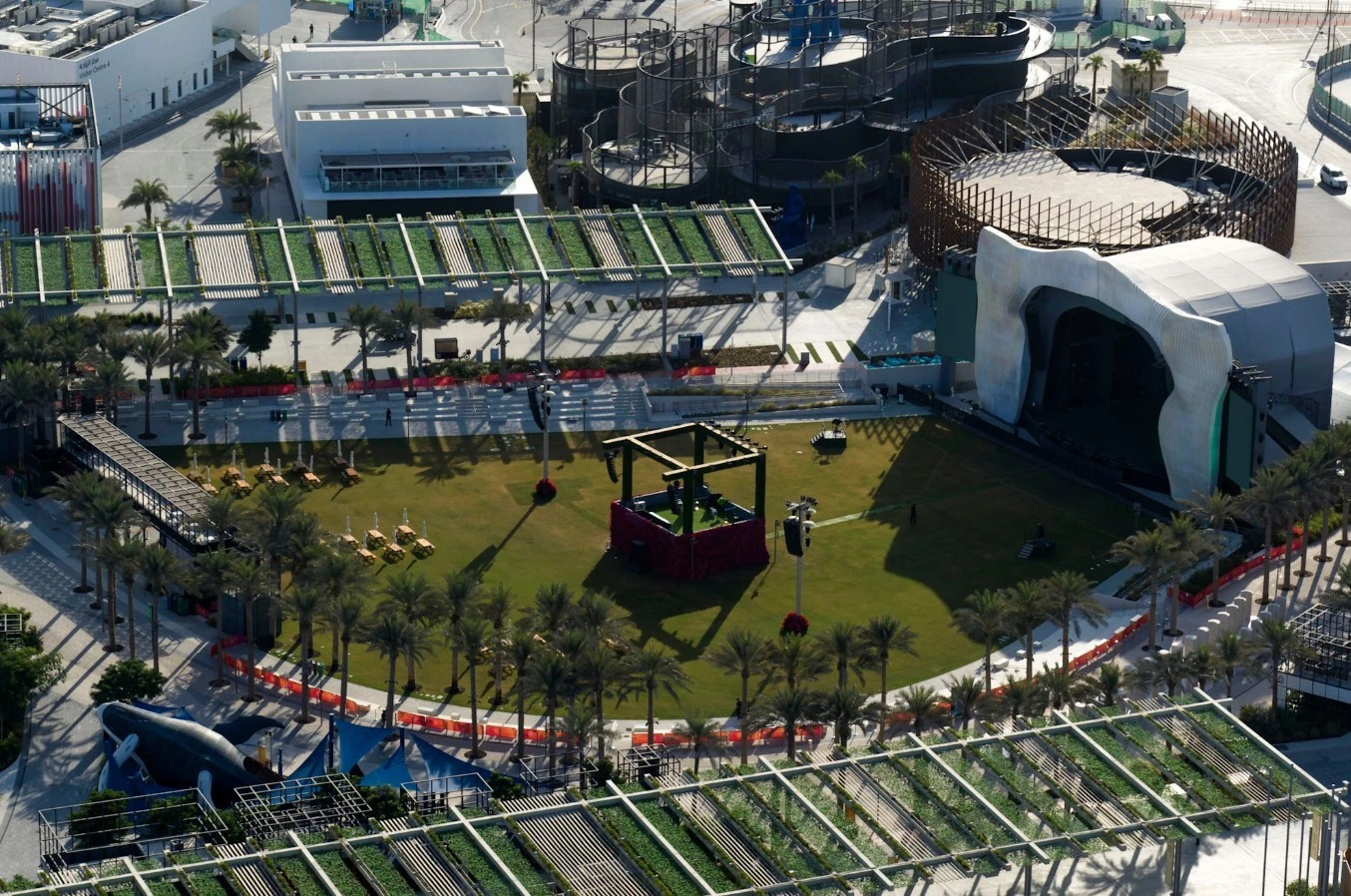Aerial view of Jubilee Park at Expo City Dubai.