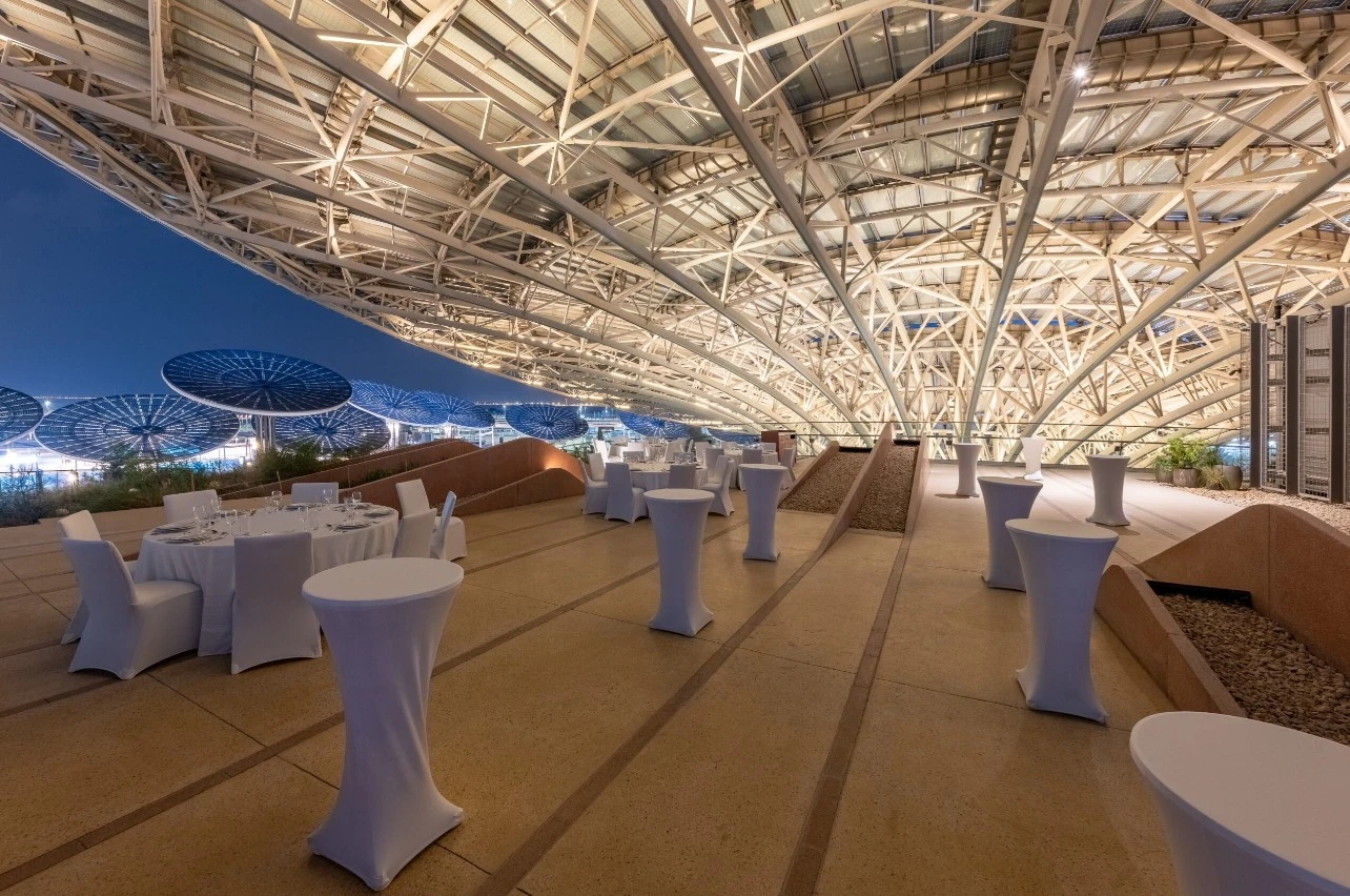 Elegant rooftop event space at Terra, Expo City Dubai.