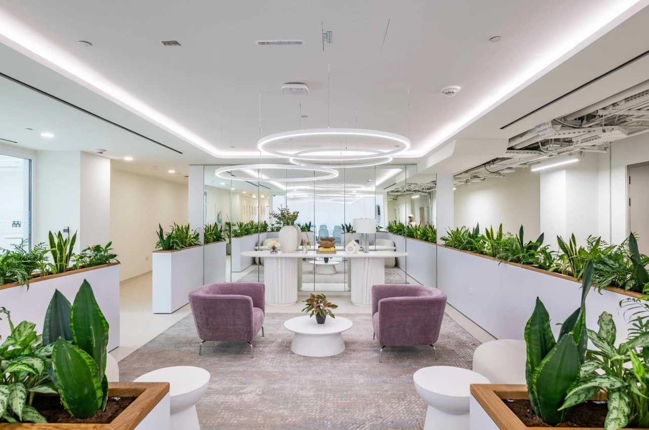 Modern multi-purpose hall with plants, Expo City Dubai.