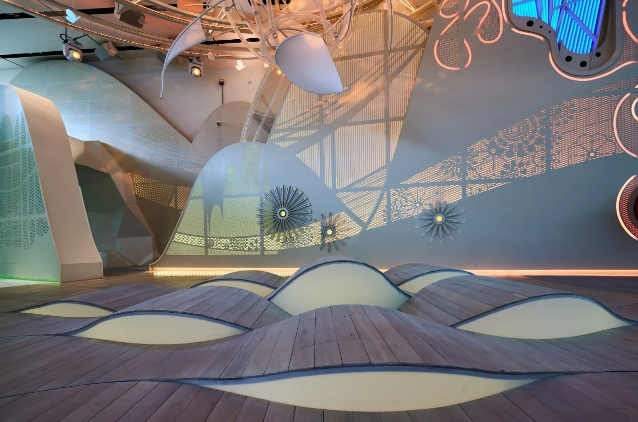 Futuristic interior design at Expo City Dubai, Taqa Island.