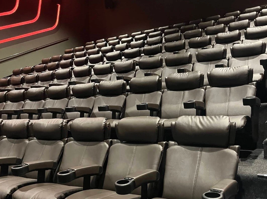Empty leather seats at Empire Cinema Al Ahsa Al Hofuf.