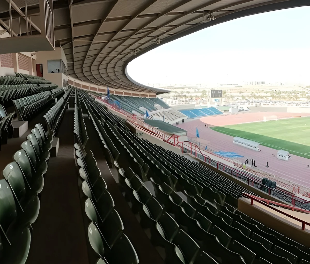 Empty stands at King Khalid Sport City Stadium, Tabuk.