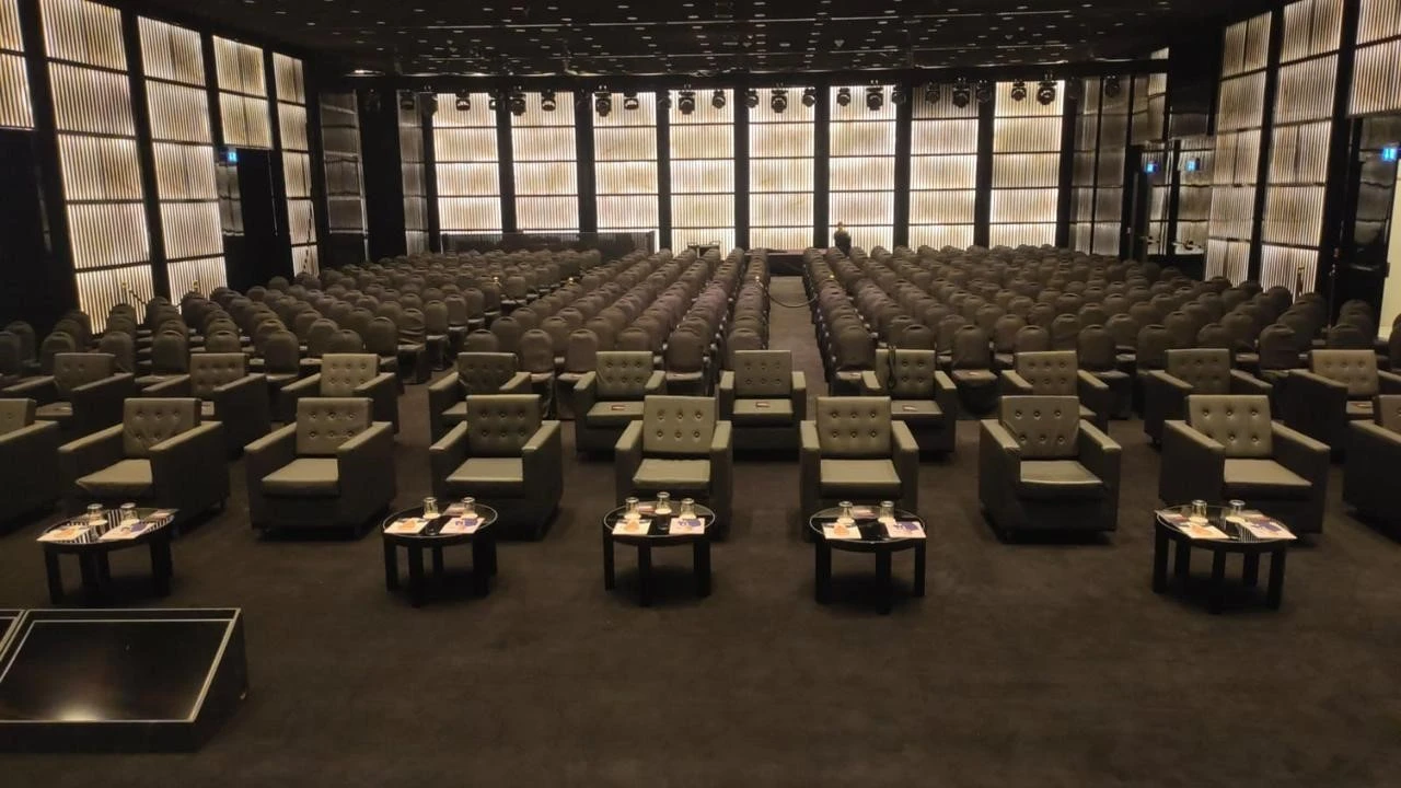 Armani Hotel Dubai ballroom set for 500, theatre style seating.