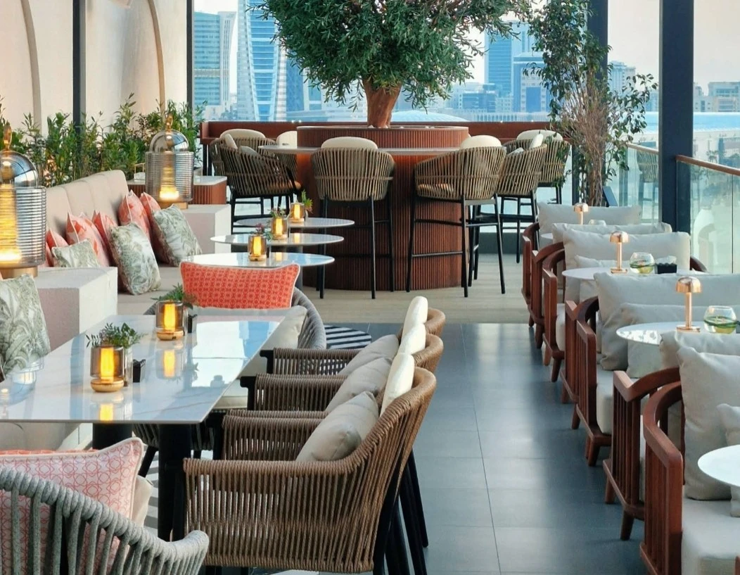 Do Tell Bahrain rooftop lounge with city view, Manama.