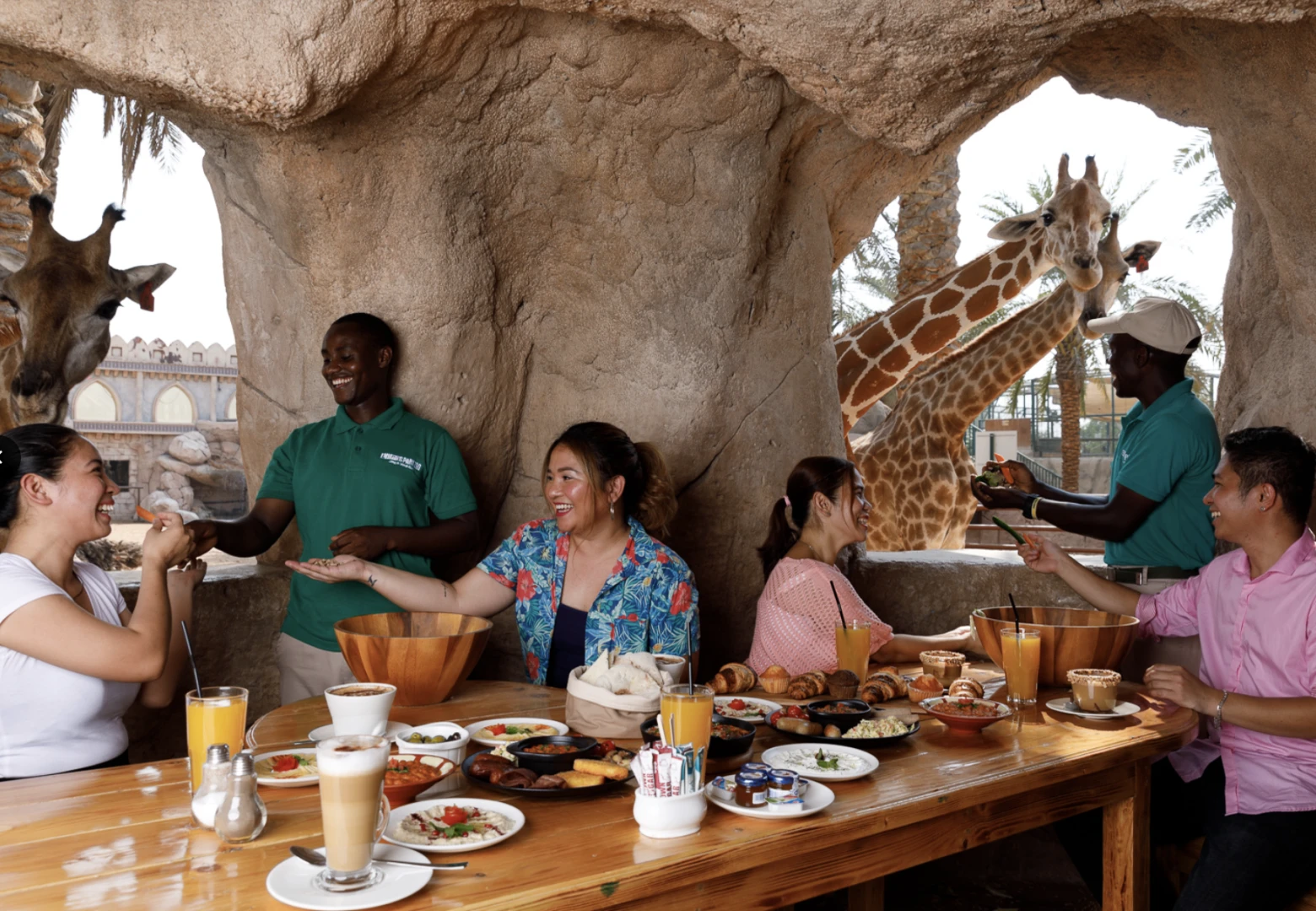 Breakfast with giraffe