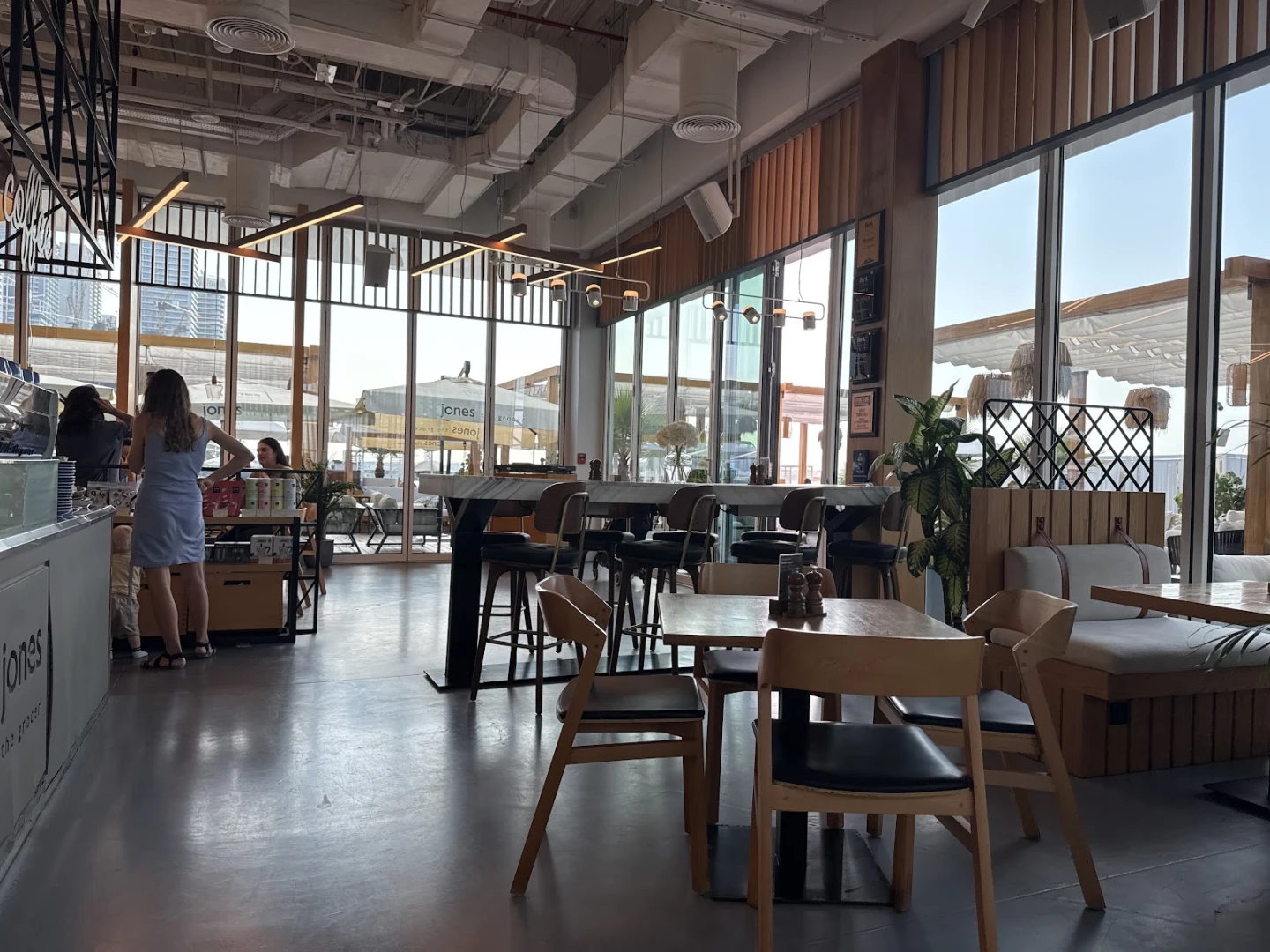 Modern interior of Jones the Grocer, The Palm Jumeirah, Dubai.