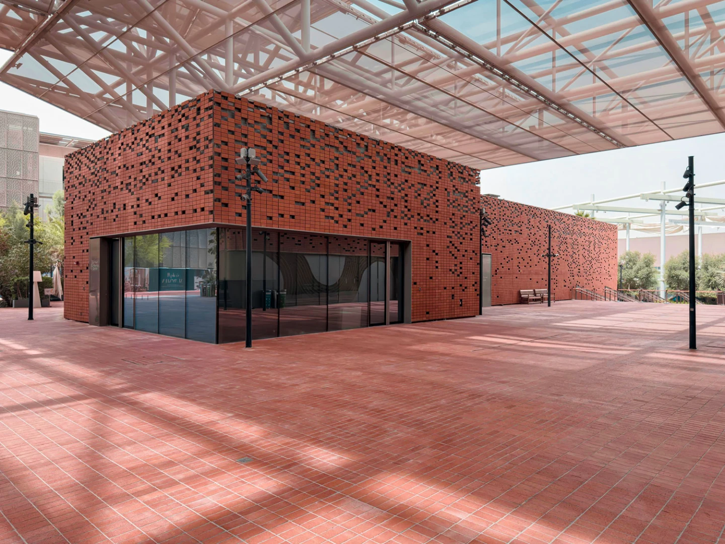 Connect Conference Centre Dubai exterior with modern brick design.