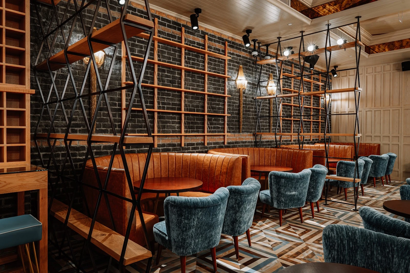 Stylish interior of McGettigan's Factory The Palm, Dubai venue.