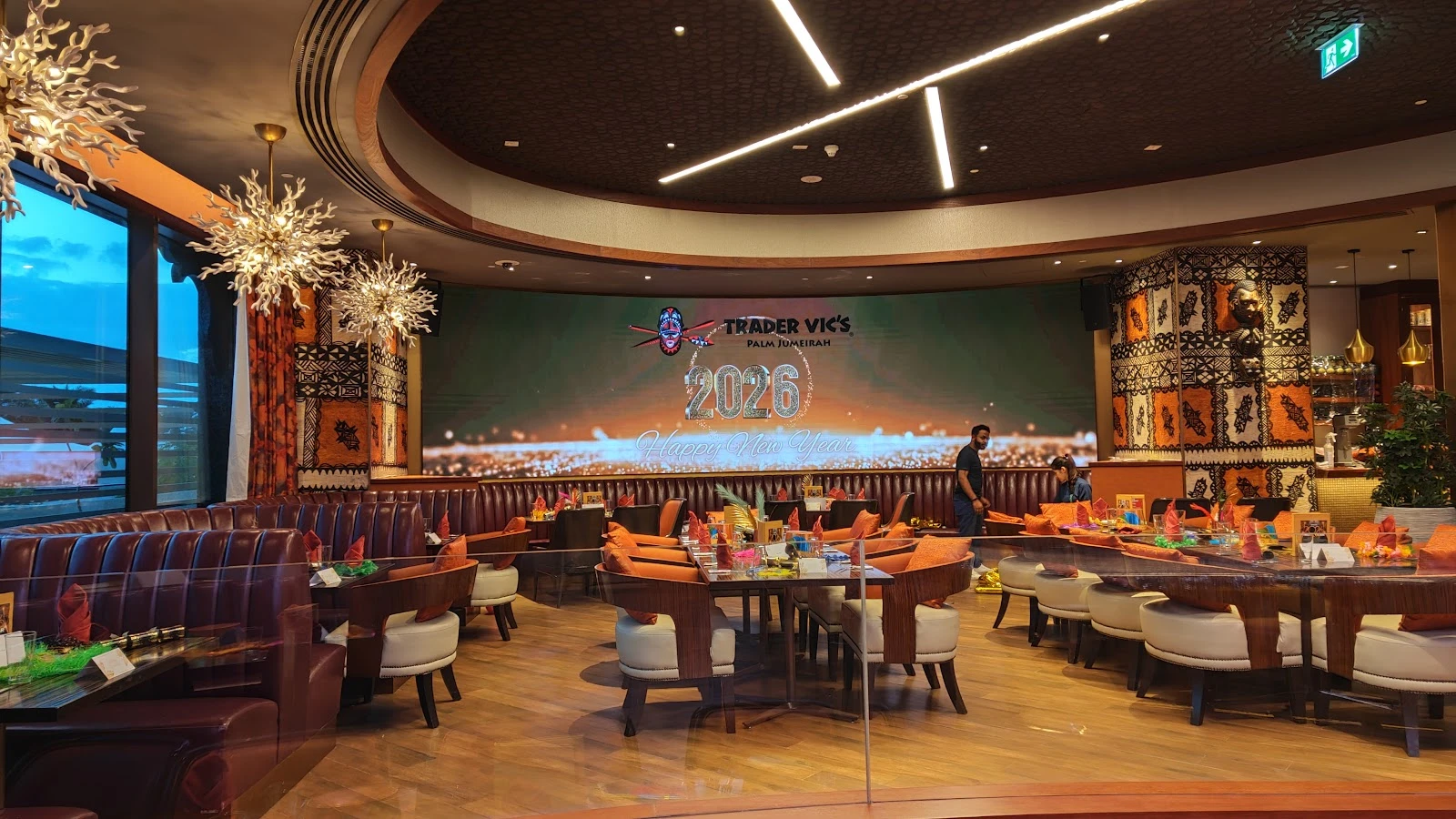 Trader Vic's Palm Jumeirah interior, Dubai, set for events.