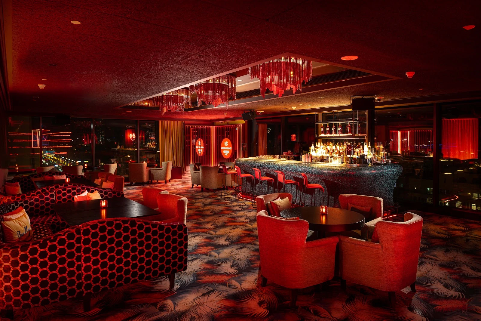 Luxurious interior of Barfly by Buddha-Bar Dubai, ideal for events.