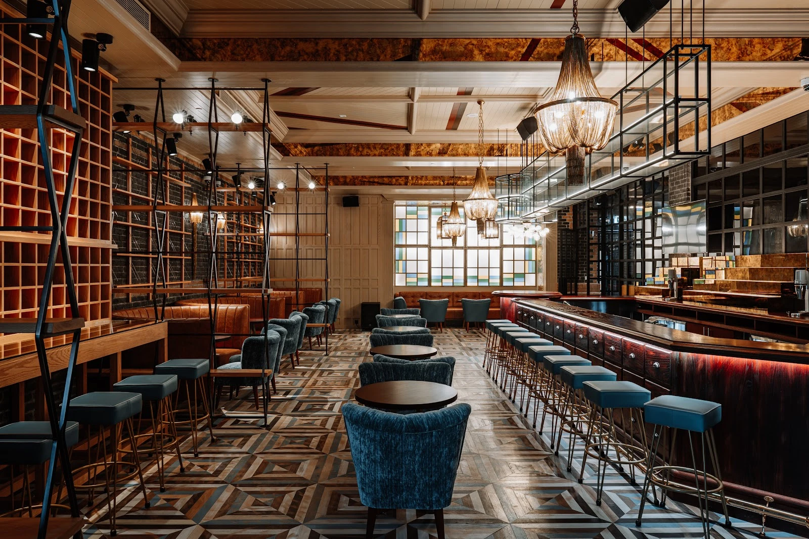Elegant interior of McGettigan's Factory The Palm, Dubai venue space.