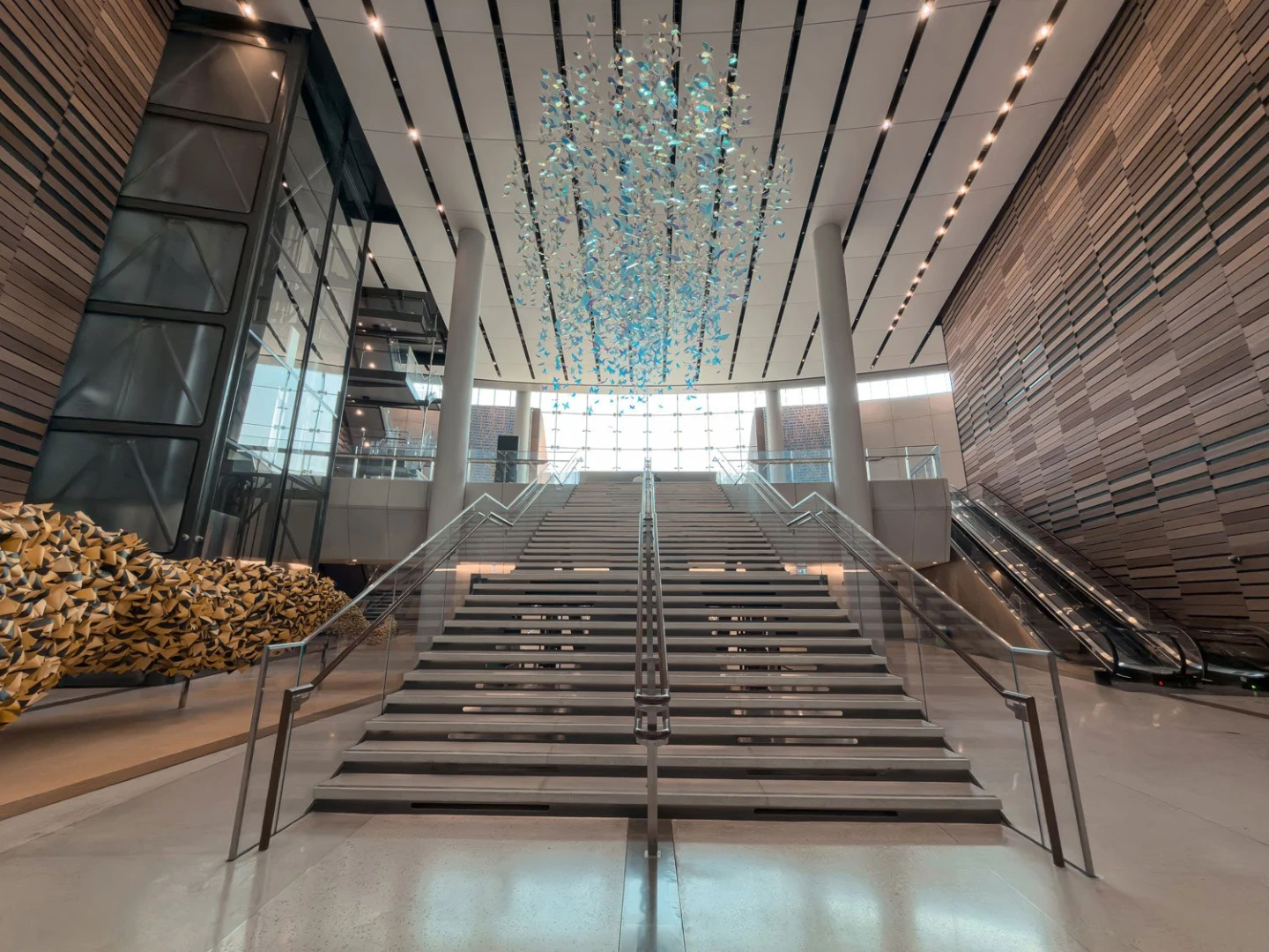 Grand staircase and modern decor at Terra, Expo City Dubai, Dubai, UAE