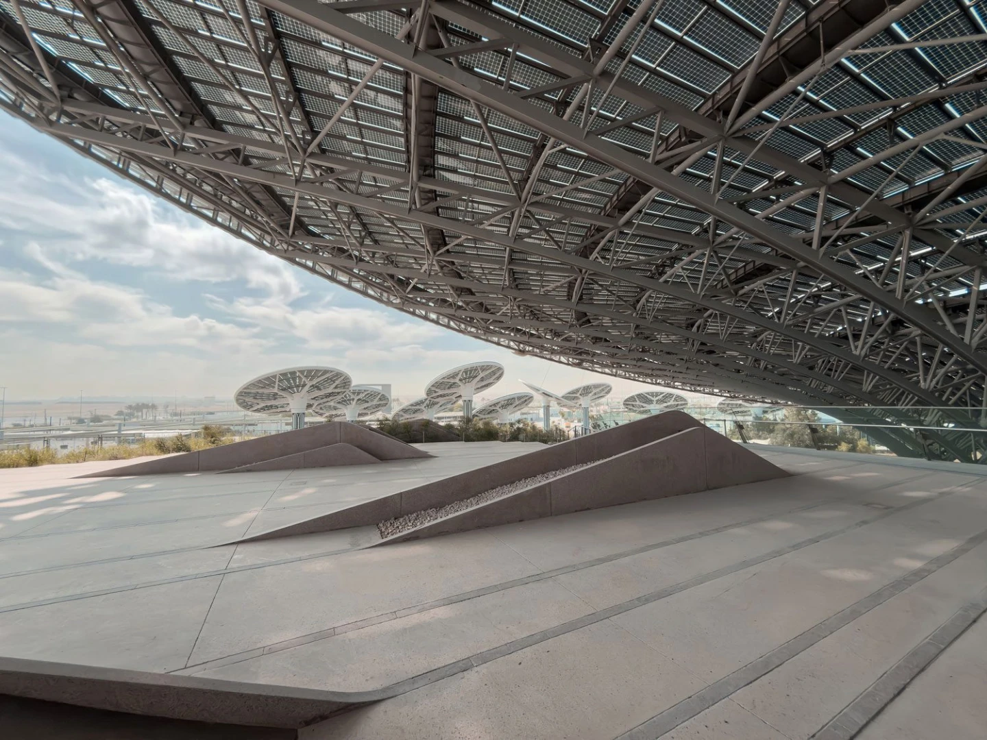 Modern architectural structure at Terra, Expo City Dubai, Dubai, UAE
