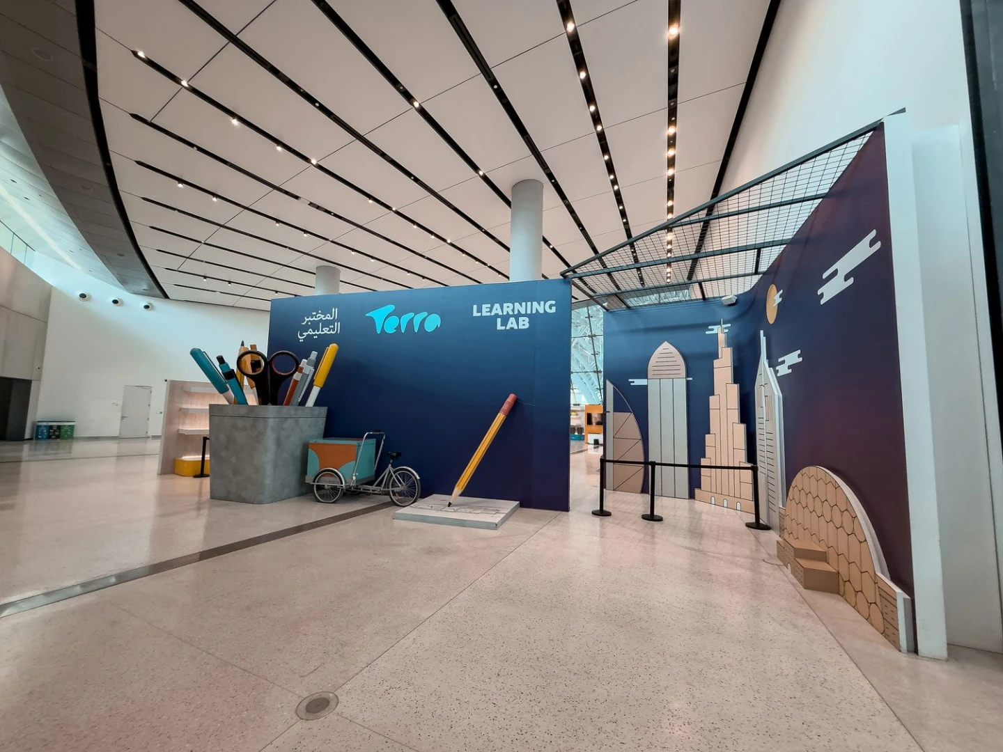 Learning Lab entrance with colorful decor at Terra, Expo City Dubai, UAE