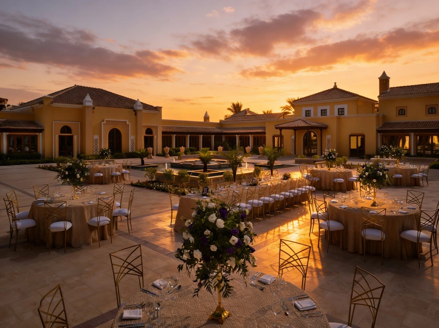 Elegant outdoor event setup at Dubai Polo & Equestrian Club, Dubai, UAE