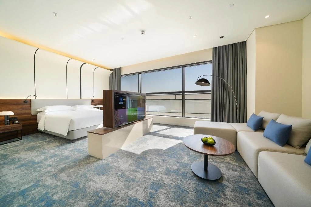 Spacious guest room at Nova M Hotel Riyadh Edge by Rotana, Riyadh, KSA.