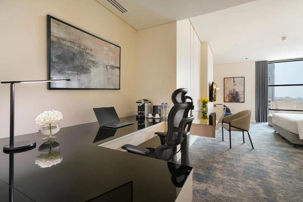 Elegant guest room at Nova M Hotel Riyadh Edge by Rotana, Riyadh, KSA