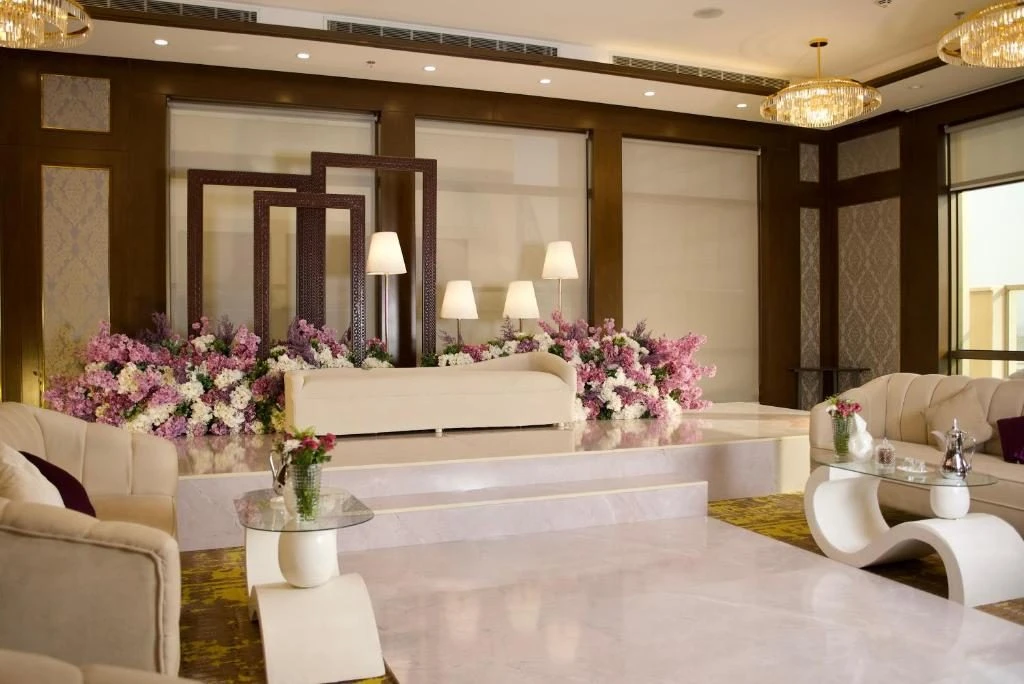 Elegant seating area with floral decor at Joudyan Olaya by Elaf, Riyadh, KSA