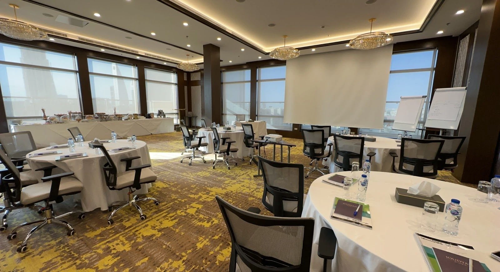 Conference room setup at Joudyan Olaya by Elaf, Riyadh, KSA.