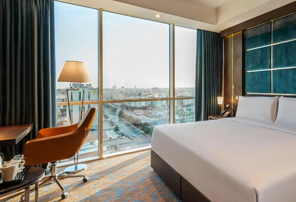 Guest room with city view at Holiday Inn Riyadh al Malaz, Riyadh, Saudi Arabia
