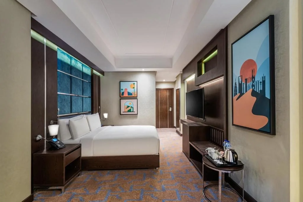 Modern guest room at Holiday Inn Riyadh al Malaz by IHG, Riyadh, Saudi Arabia.