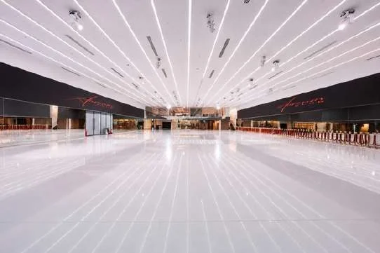 Spacious interior with sleek design at Aureum Club, Dubai, UAE.